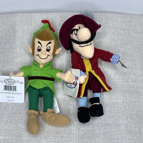 Disney Other - Peter Pan Captain Hook The Disney Store Bean Bag 8" Plush Stuffed Toy Set of 2